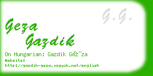 geza gazdik business card